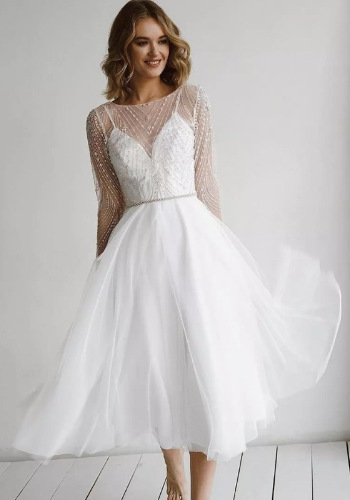 Robe mi longue ceremonie hotsell