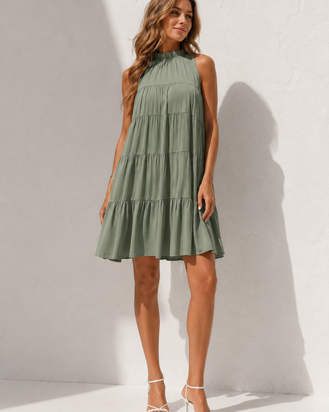 Robe fluide printemps été forme trapèze
