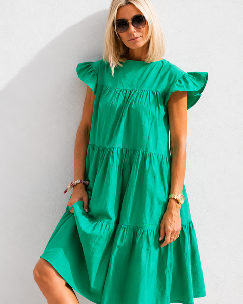 Robe trapèze manche bouffante