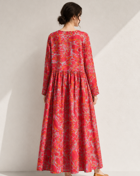 Robe trapèze longue rouge