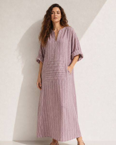 Robe trapèze boho en lin
