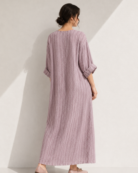 Robe trapèze boho en lin