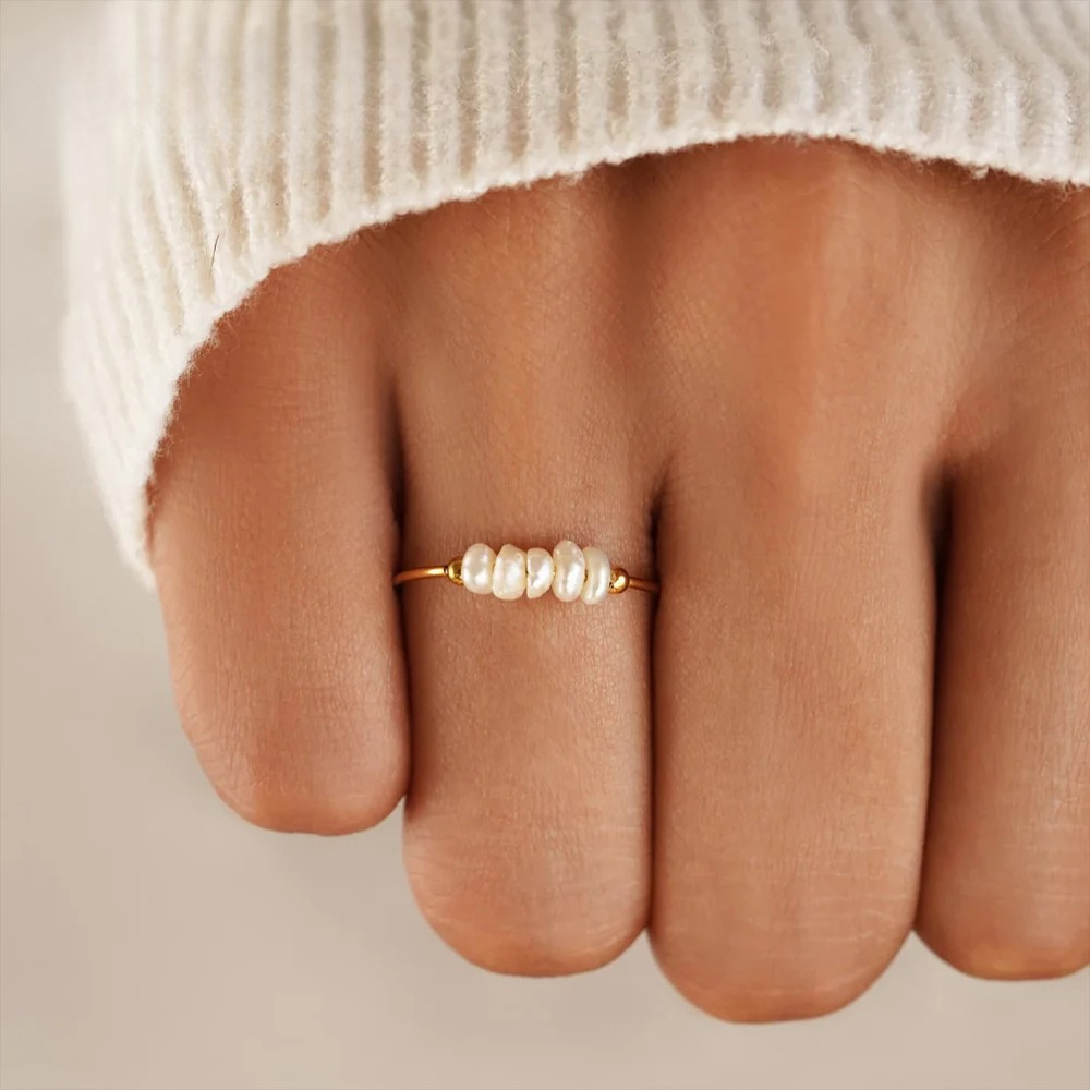 Bague perles or 18K