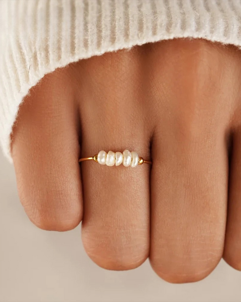 Bague perles or 18K