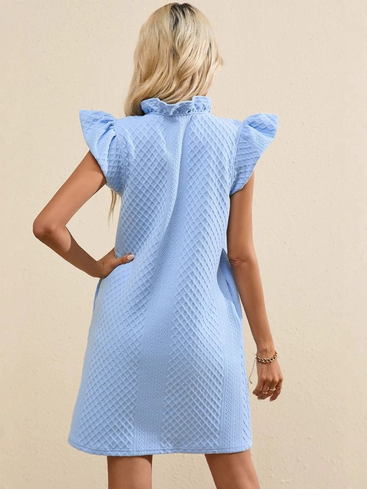 Robe trapèze bleue ciel femme