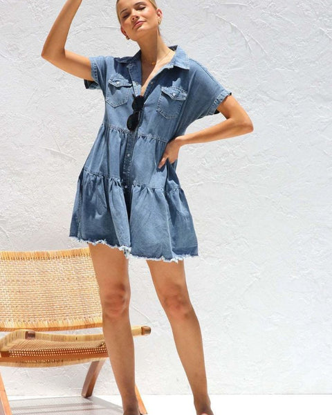 Robe trapèze en jean