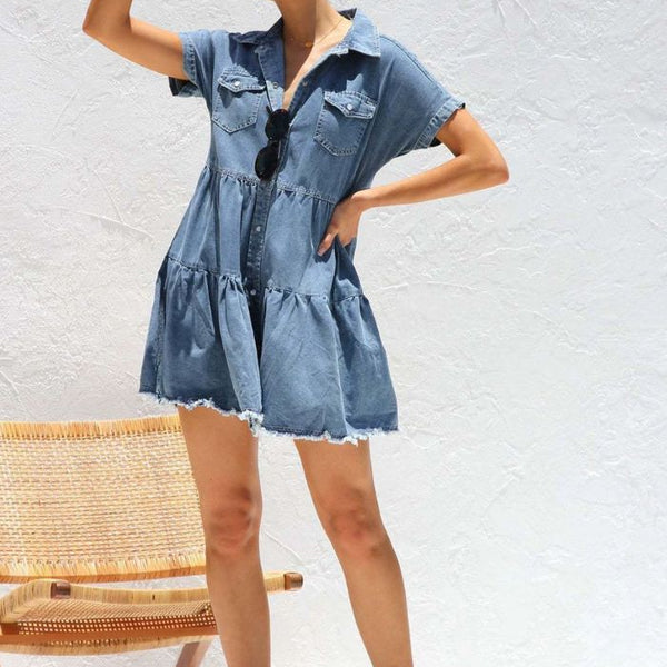 Robe trapèze en jean