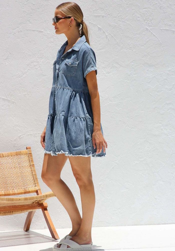 Robe trapèze en jean