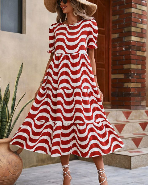 Robe trapèze mi-longue vintage