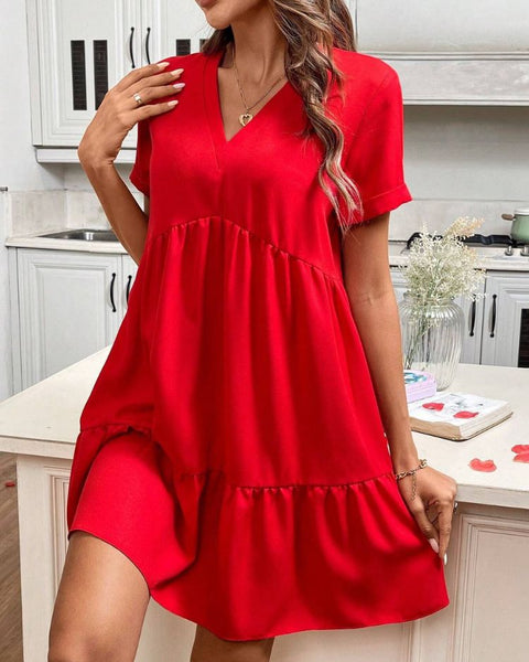 Robe trapèze rouge femme