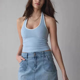Mini jupe trapèze en jean