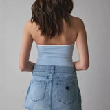 Mini jupe trapèze en jean