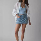 Mini jupe trapèze en jean