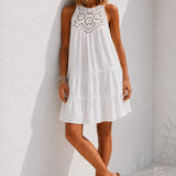 Robe blanche trapèze courte