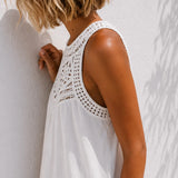 Robe blanche trapèze courte