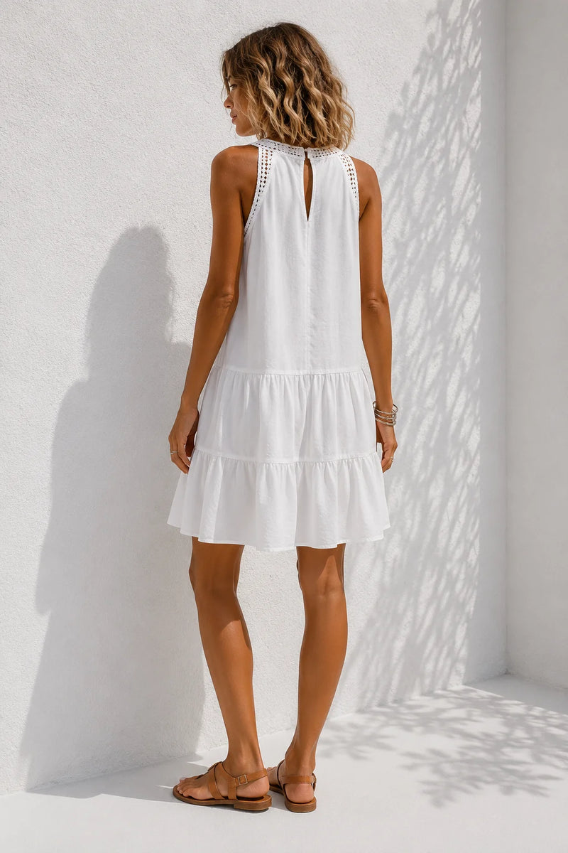 Robe blanche trapèze courte