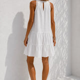 Robe blanche trapèze courte