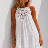 Robe blanche trapèze courte