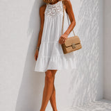Robe blanche trapèze courte
