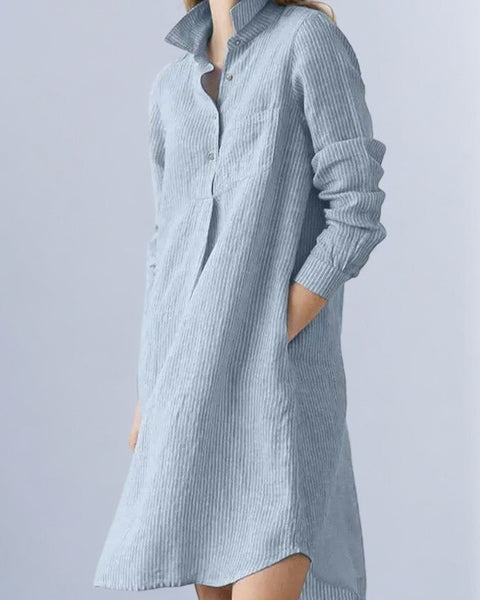 Robe chemise trapèze bleu