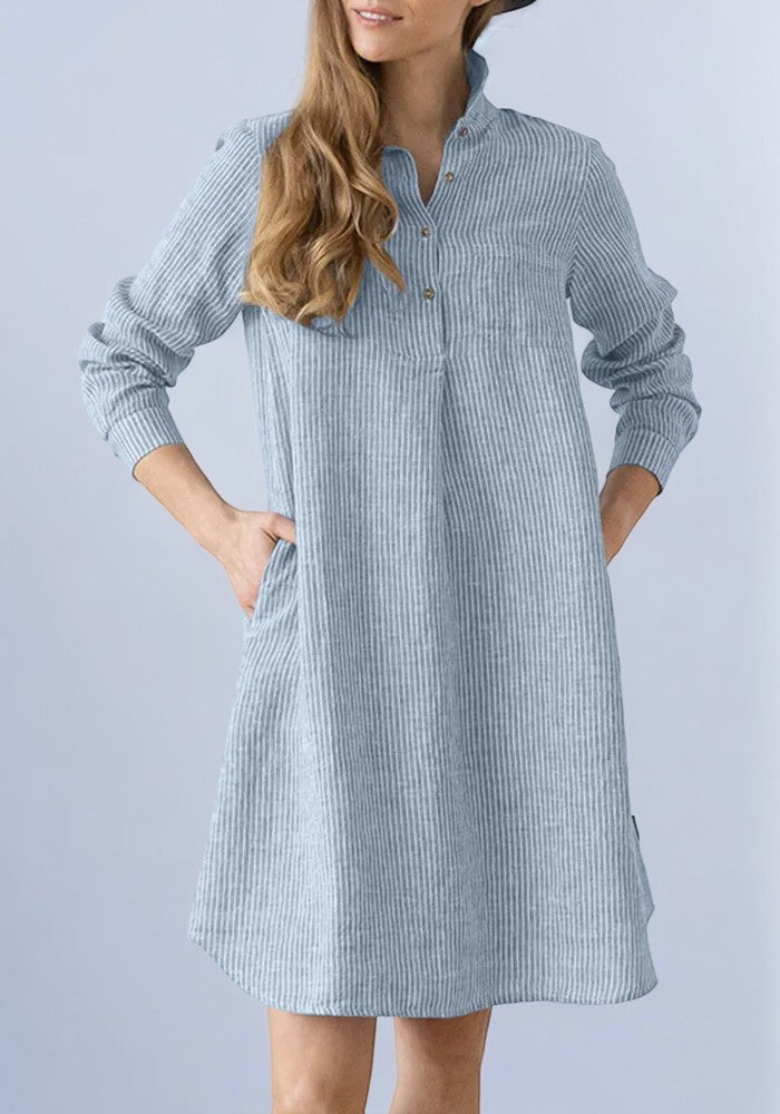 Robe chemise trapèze rayée