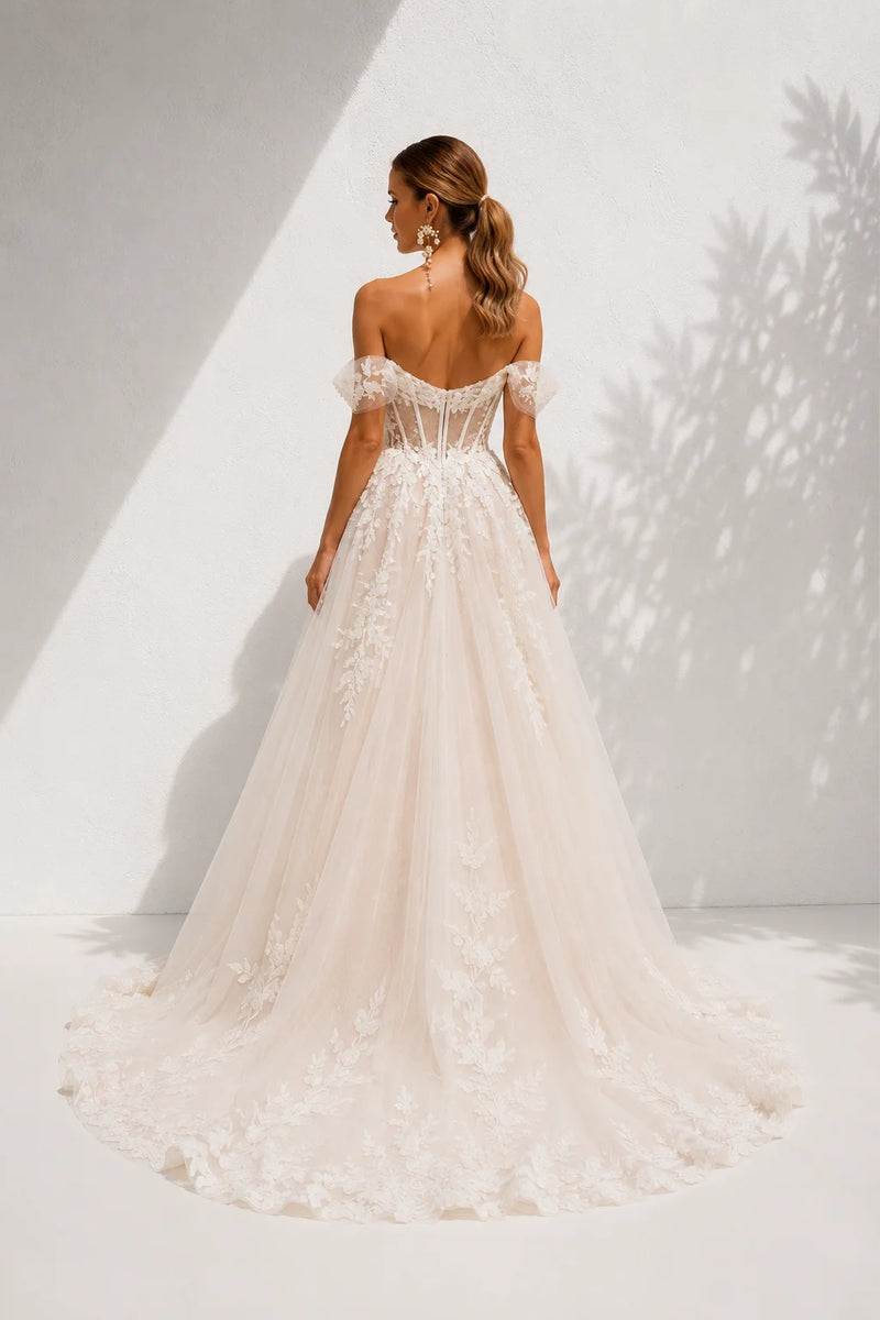 Robe de mariée trapèze dentelle