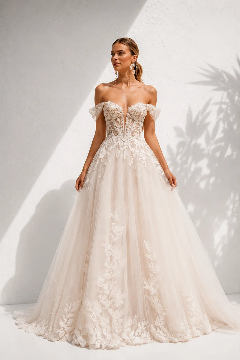 Robe de mariée trapèze dentelle