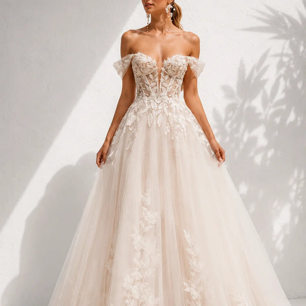 Robe de mariée trapèze dentelle