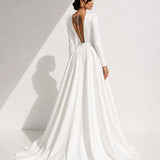 Robe de mariée trapèze manche longue