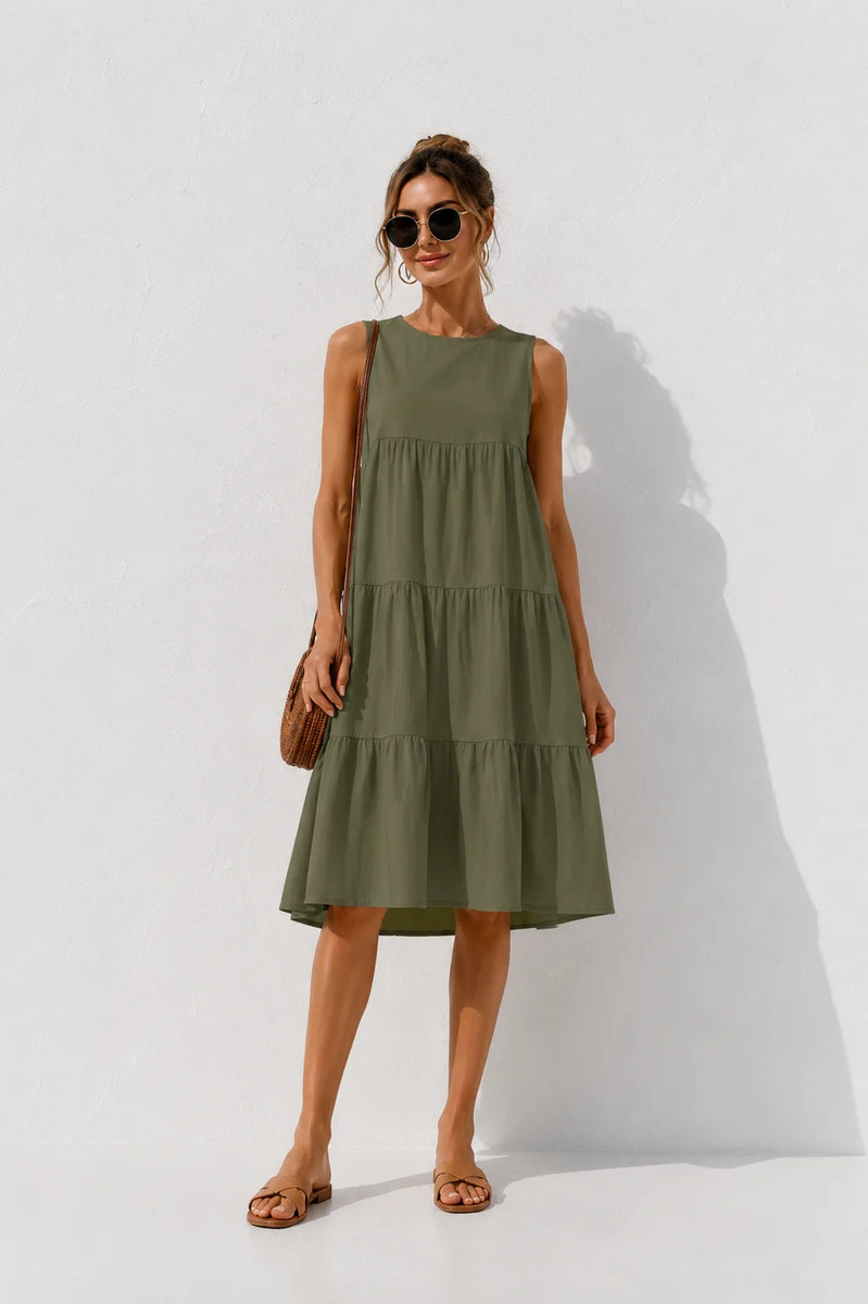 Robe Forme Trapèze Mi Longue