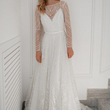 Robe longue trapèze fluide mariage