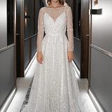 Robe longue trapèze fluide mariage