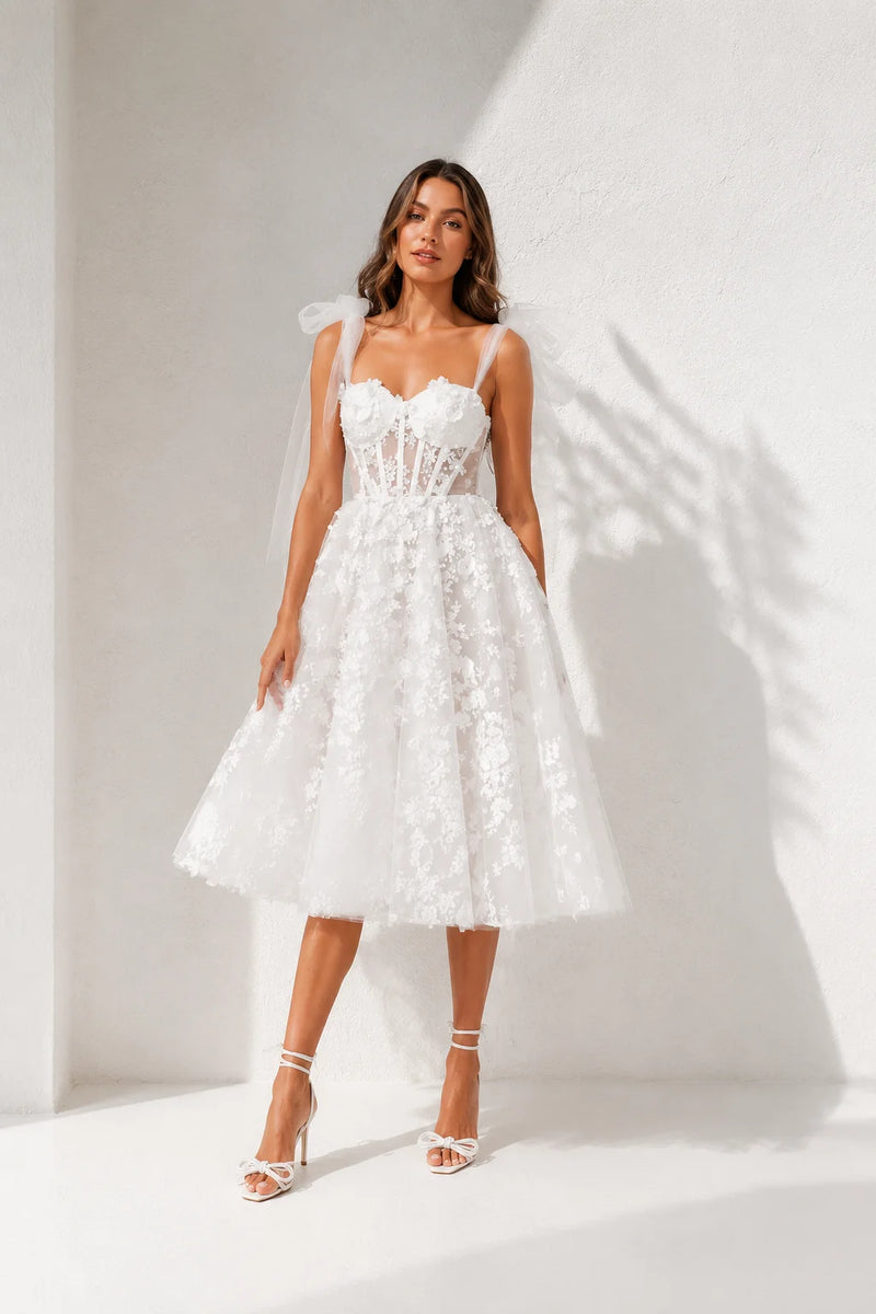 Robe longue trapèze fluide mariage