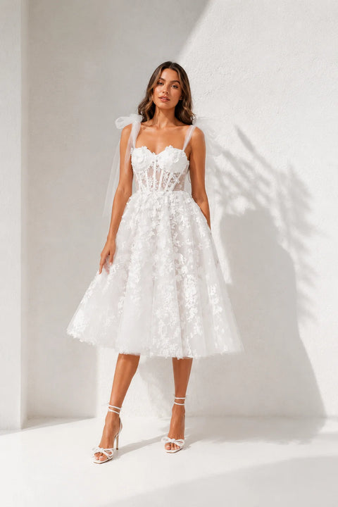 Robe longue trapèze fluide mariage