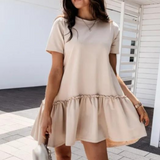 Robe trapèze beige