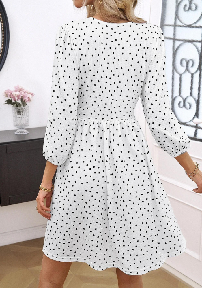 Robe trapèze a pois femme