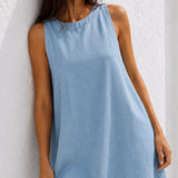 Robe trapèze bleu ciel