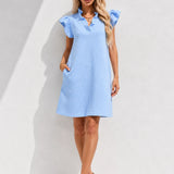 Robe trapèze bleue