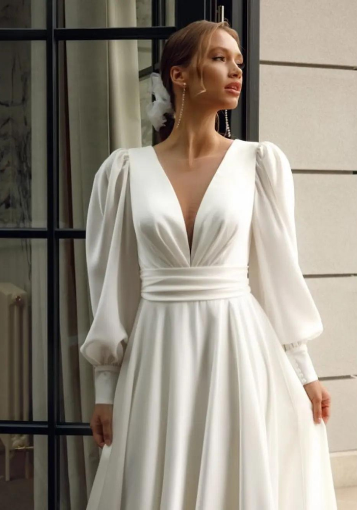 Robe trapèze chic pour mariage femme