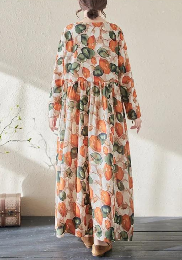 Robe trapèze coton orangé