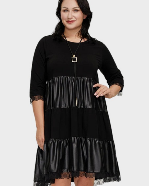 Robe trapèze femme ronde noir