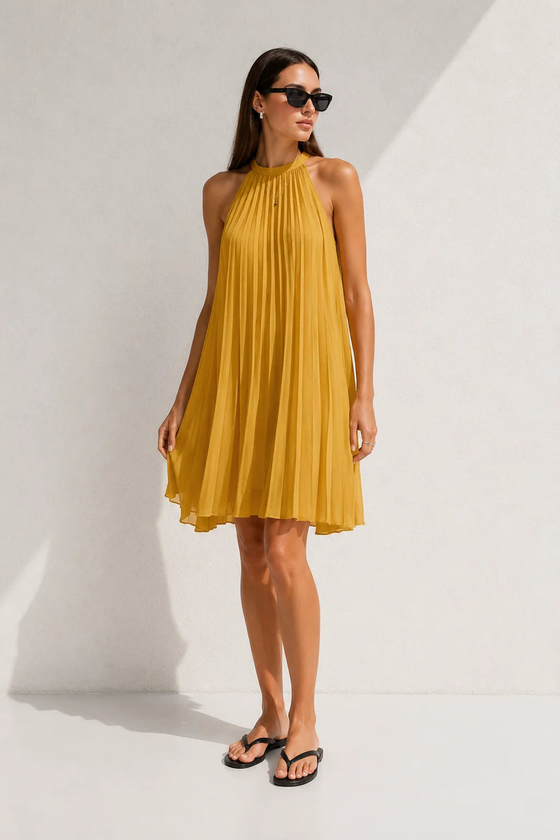 Robe trapèze jaune