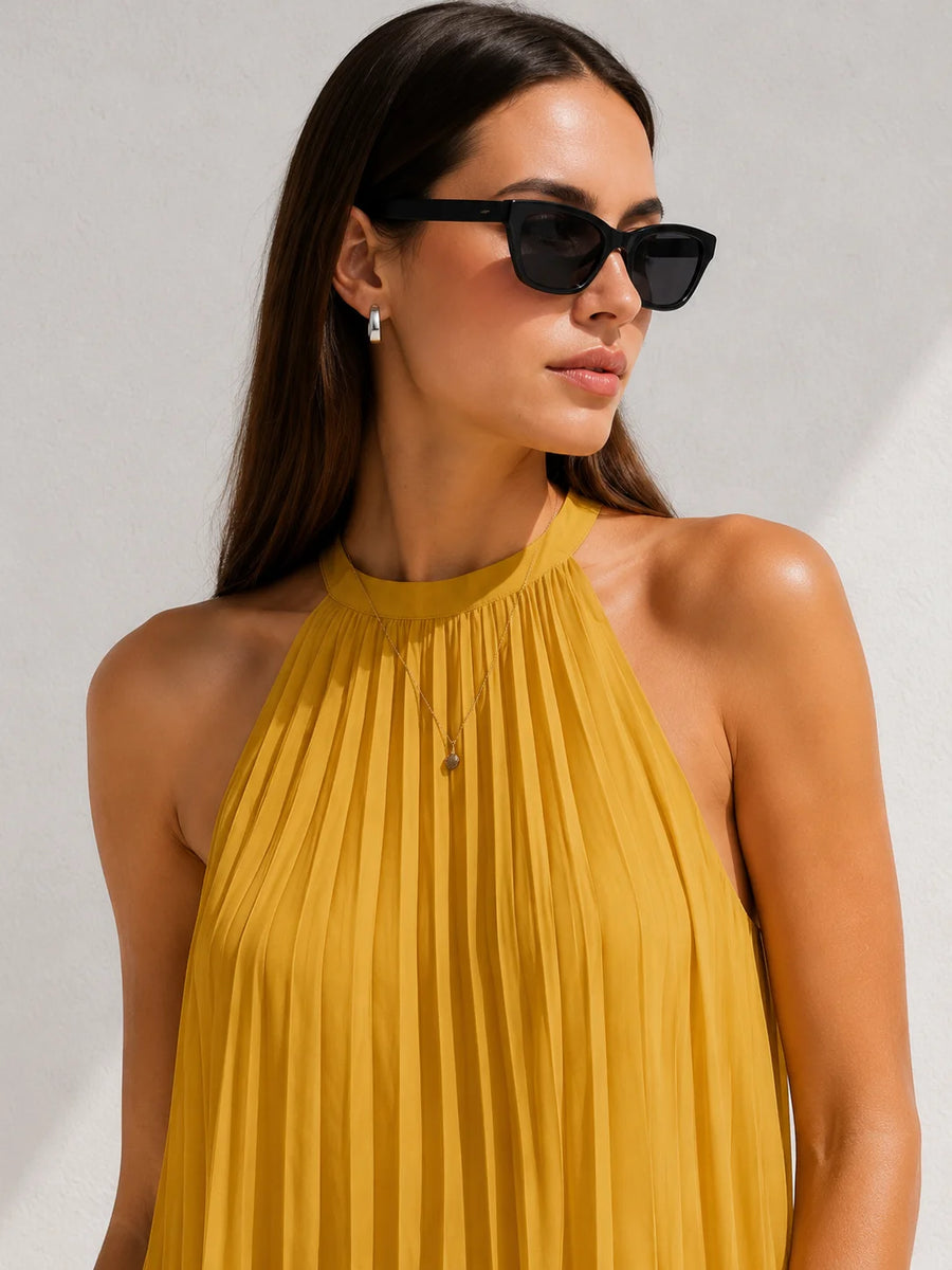 Robe trapèze jaune