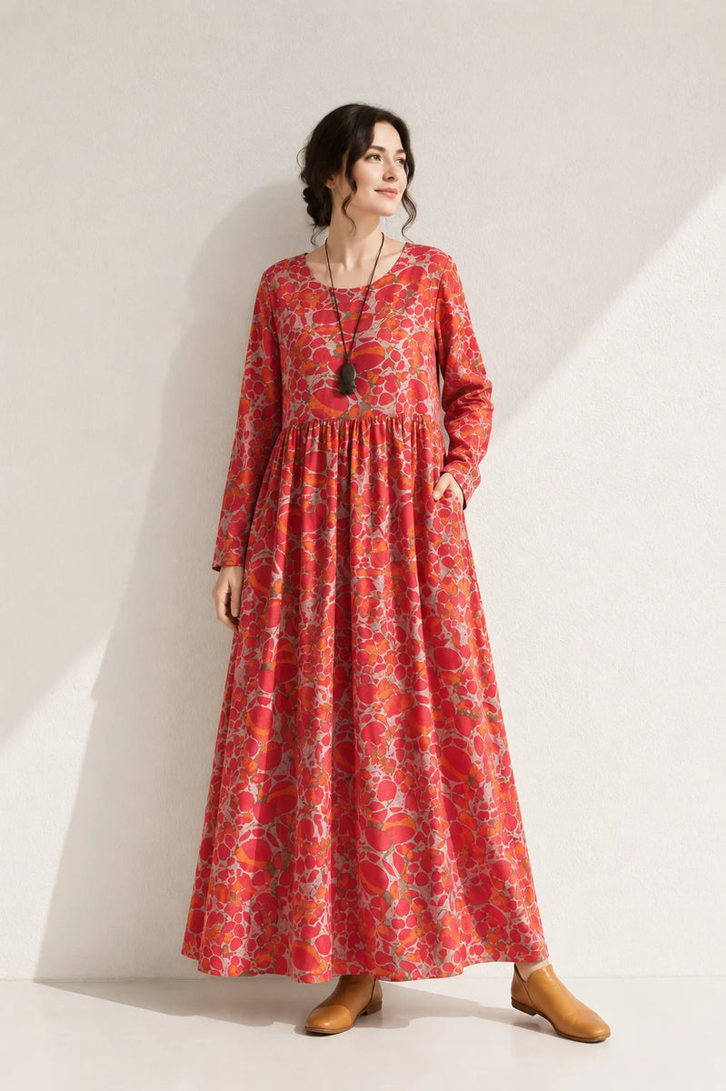 Robe trapèze rouge