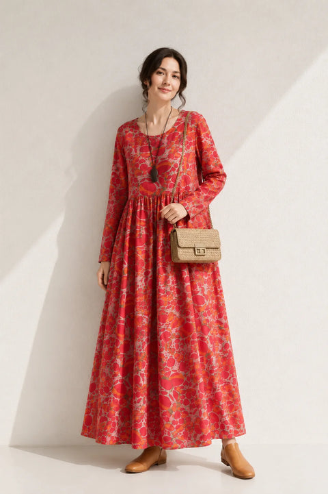 Robe trapèze rouge