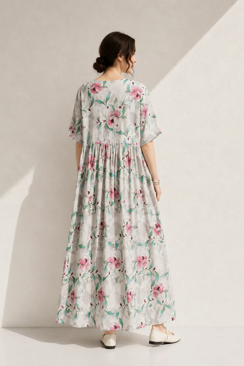 Robe trapèze manches 3/4