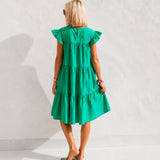 Robe Trapèze Manche Bouffante