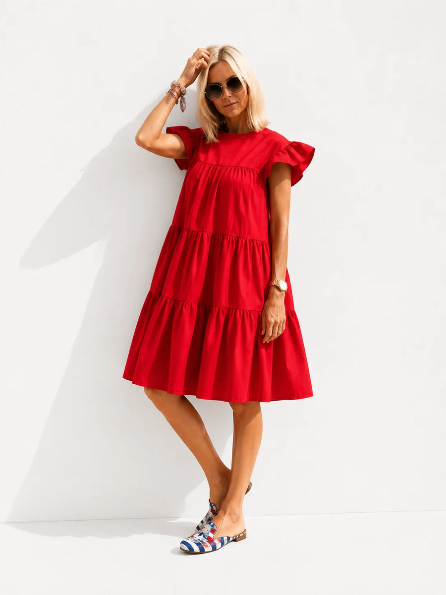 Robe Trapèze Manche Bouffante