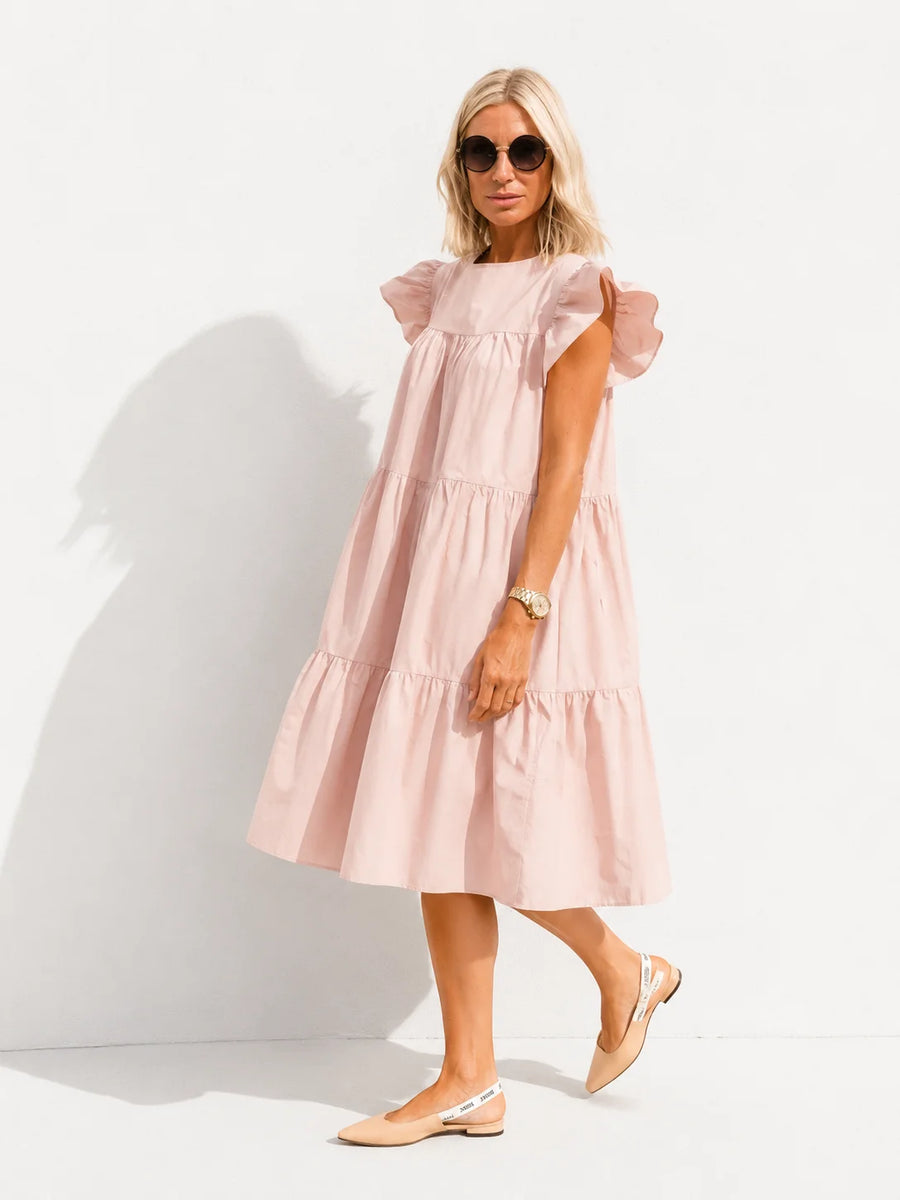 Robe Trapèze Manche Bouffante
