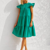 Robe Trapèze Manche Bouffante